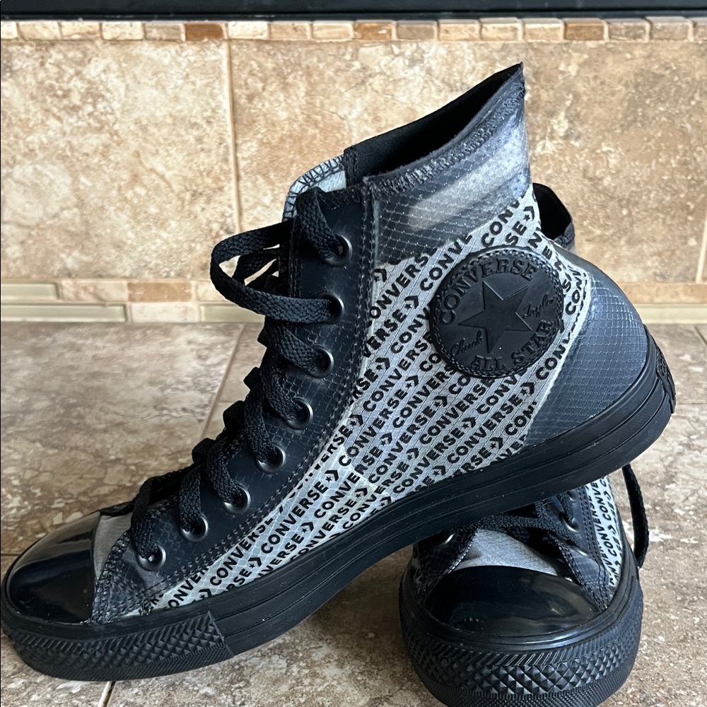 Converse Chuck Taylor Black Translucent High-Tops Men’s 8, Women’s 10